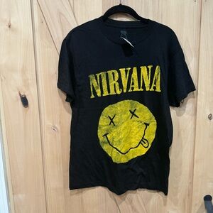 Nirvana T Shirt Black Size Small American Rock Band Classic Graphic Tee Cotton
